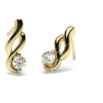 Twist Stud Yellow Gold 18k Diamond Earring