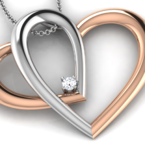 Heart Two tone Gold 18k Diamond Pendant