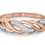 Twist Wave 18k Rose Gold Diamond Ring