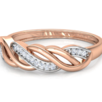 Twist Wave 18k Rose Gold Diamond Ring