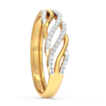 Wave Twist 18k Yellow Gold Diamond Ring