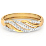 Wave Twist 18k Yellow Gold Diamond Ring