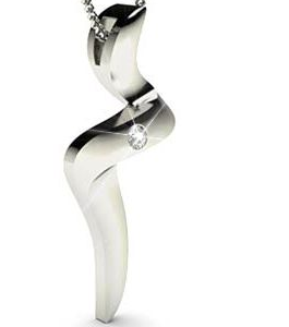 Zig White Gold 18k Diamond Pendant