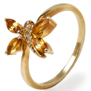 Golden Citrine Marquise 925 Ring