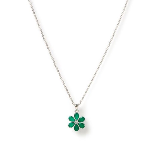 Emerald Flower 925 Pendant