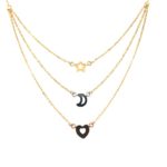 A930096 Tri-Color Gold Necklace 3 Layer design