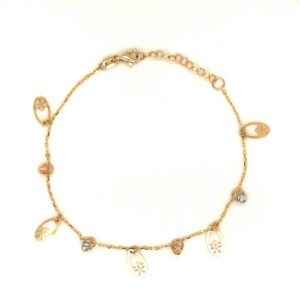 Rose Gold Bracelet with Charms design