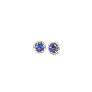 EVD000630001 Tanzanite White Gold Stud Diamond Earring
