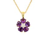 PAD000275001 Amethyst Yellow Gold 18k Diamond Pendant