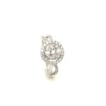 R17022 Twist Cluster 18K White Gold Diamond Ring