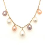 SE182017-D Yellow Gold Pearl Necklace