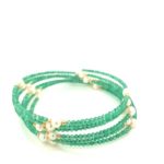 SE182372-A Yellow Gold Bracelet with Green Stone design