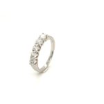 5 Stone Band Ring White Gold 18K Diamond Ring