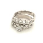 Bridal Set White Gold 18K Diamond Ring