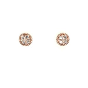 Round Stud 18k Rose Gold Diamond Earring