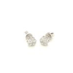 Cluster Stud 18k White Gold Diamond Earring E10005