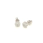 Cluster Stud 18k White Gold Diamond Earring E10005