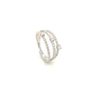 Triple Line White Gold 18K Diamond Ring R18168