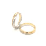 Wedding Band Two-tone Gold 18K Diamond Ring RBKT30199C