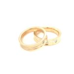 Wedding Band Two-tone Gold 18K Diamond Ring RBKT32303I