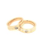 Wedding Band Two-tone Gold 18K Diamond Ring RBKT32303I