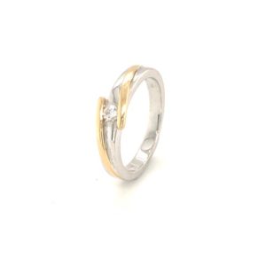 Wedding Band Two-tone Gold 18K Diamond Ring RBKT37020