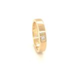 Band Ring Yellow Gold 18K Diamond Ring