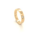 Band Ring Yellow Gold 18K Diamond Ring