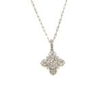 White Gold 18k Diamond Pendant with chain