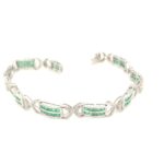 BED00359 Emerald Silver Bracelet Emerald