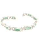 BED00359 Emerald Silver Bracelet Emerald