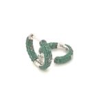 EED98950 Creolla Silver Emerald Earring
