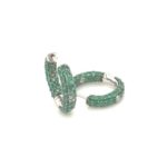 EED98950 Creolla Silver Emerald Earring