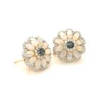 EOD000685001 Opal Diamond Earring with Blue sapphire