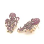 ERD04927 Ruby Silver Earring RB