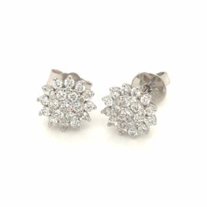 FLWER02 Rositas White Gold 18k Stud Diamond Earring
