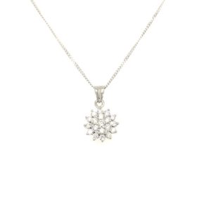 FLWPD002 Rositas White Gold 18k Dia Pendant with chain