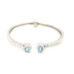 GBD00024 Silver Bangle Blue Topaz