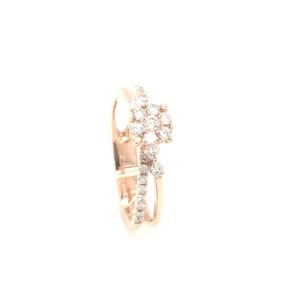 R18877 18k Rose Gold Diamond Ring
