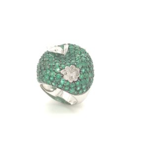 RED010321001 Emerald Silver Ring
