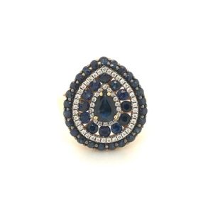 RSD001021001 18k Yellow Gold & Blue Sapphire Diamond Ring