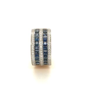 RSD002254001 18k Yellow Gold Blue Sapphire Diamond Ring