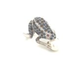 RSD99055 Blue Sapphire and Pearl Silver Ring BS 925