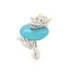 RWD07170 Sky Blue Stone Dragon Ring Tqm Silver Ring 925