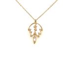 SNK0012456 Leaf Pendant 18k gold with Chain Gold