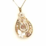 TT-CI-278 Gold Pendant MOP With Chain Gold