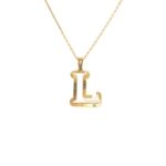 TT-CI-302 Letter “L” MOP Pendant With Chain Gold