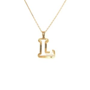 TT-CI-302 Letter "L" MOP Pendant With Chain Gold