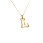 TT-CI-302 Letter “L” MOP Pendant With Chain Gold