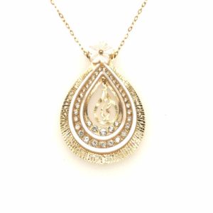 TT-CI-407 MOP Gold Pendant 18kt With chain Gold